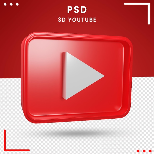 3d повернутый логотип youtube