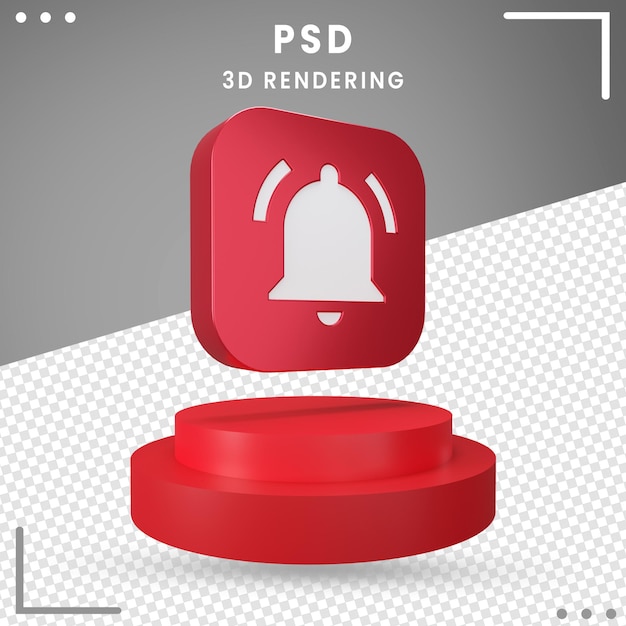 PSD 3d rotated modern icon notification isolated