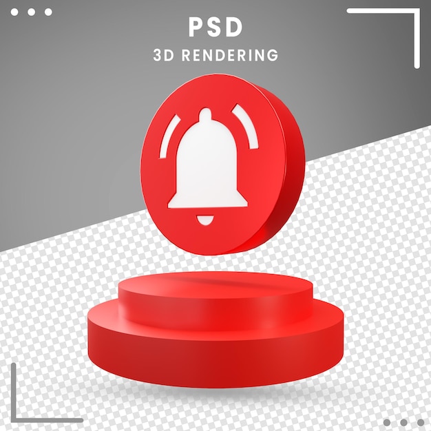 3d Rotated Modern Icon Notification Isolated