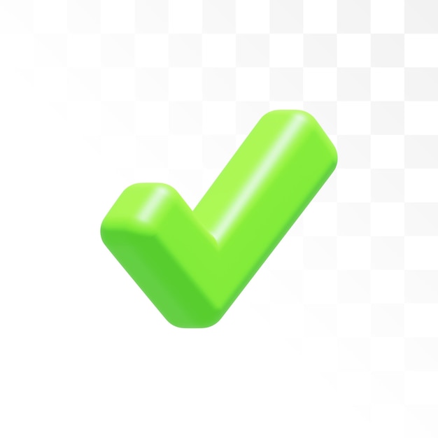 3D Rounded Check Icon Right