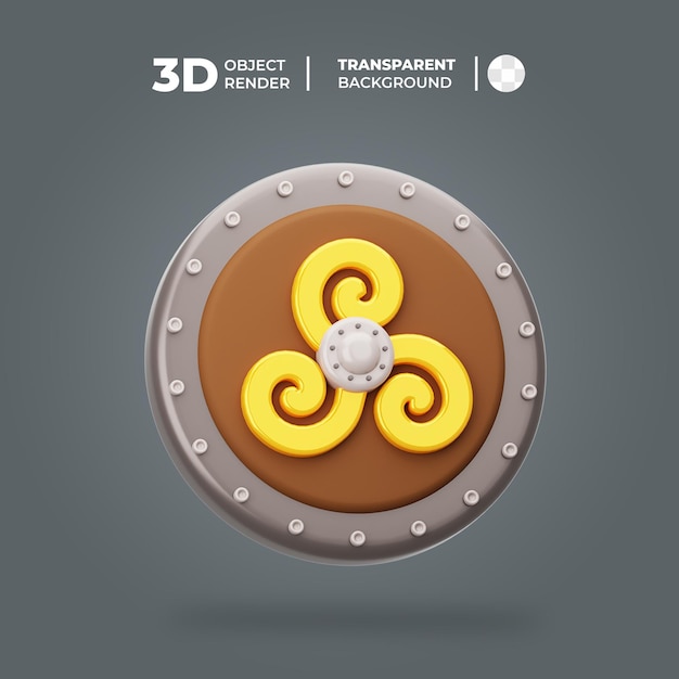 3d rounded shield icon