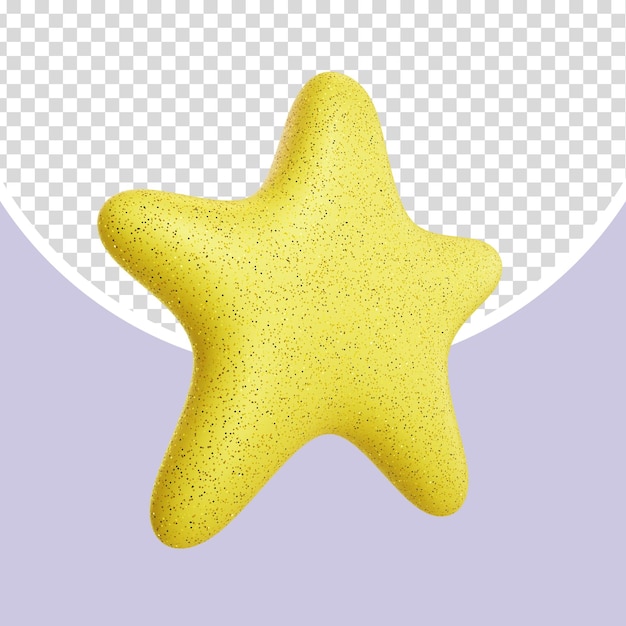 3d rounded star perspective in yellow glitter