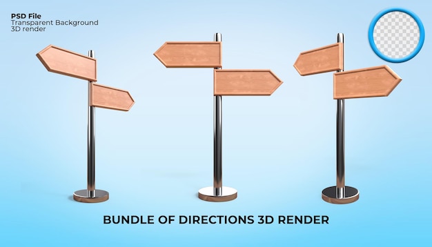 PSD 3d routebeschrijving bord plaats dorp stad richting park hout
