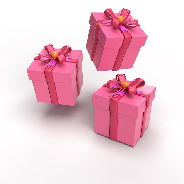 PSD 3d roze cadeau doos photoshop