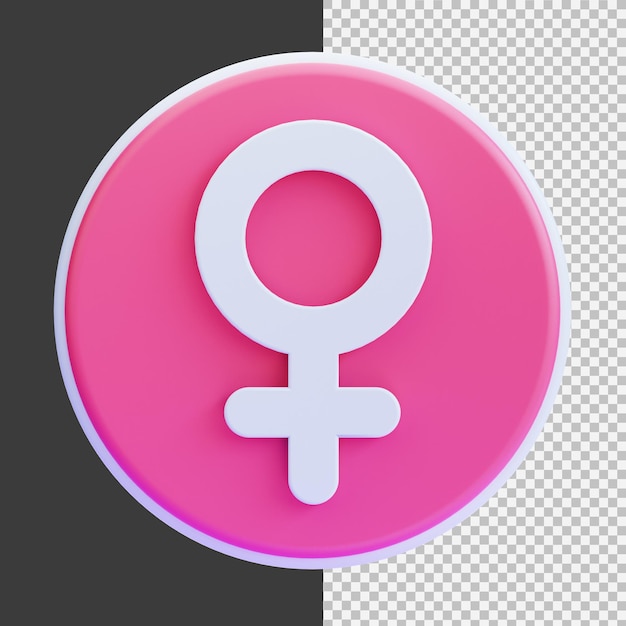 3D roze en wit vrouwelijk symbool