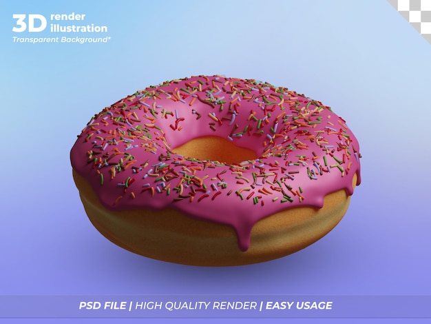 3d roze frosted springkles donut