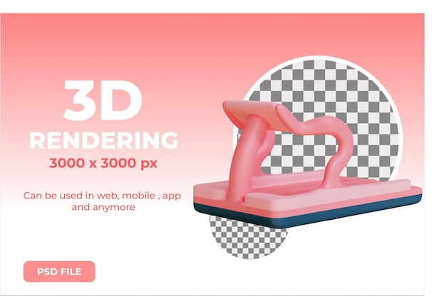 3d różowy obiekt ilustracji bieżni renderowany premium psd