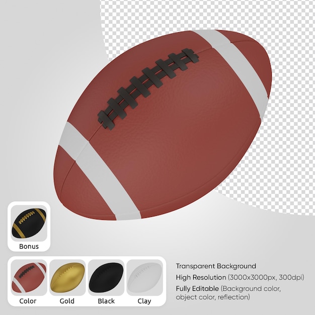 PSD 3d rugby ball