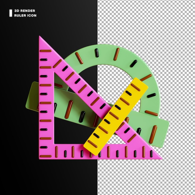 3D RULER ICON ILLUSTRATION