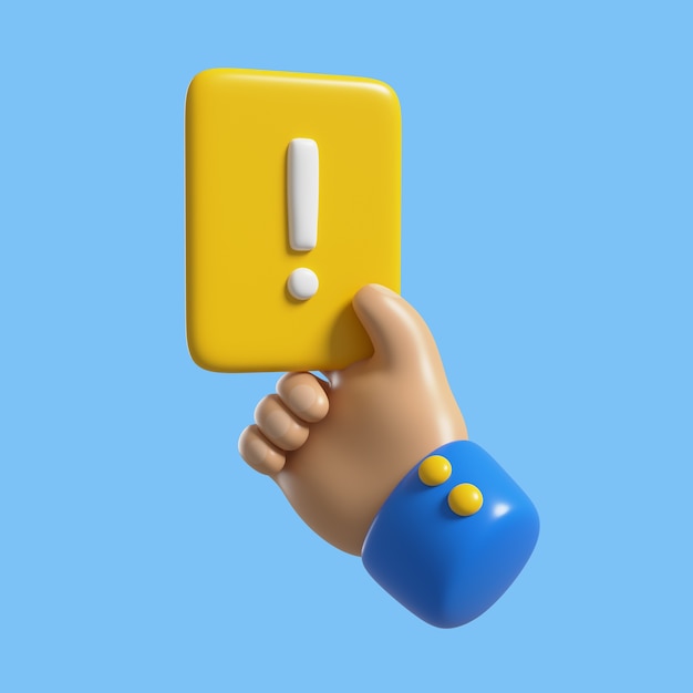 PSD 3d rules icon with hand holding sign