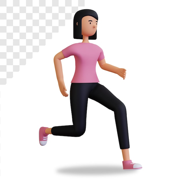3d 달리기 여성 캐릭터