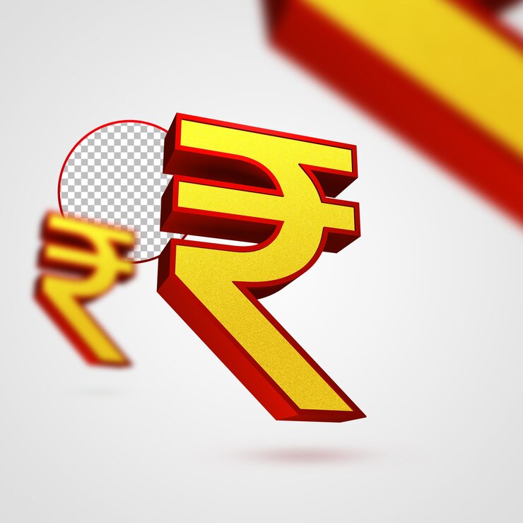 PSD 3d rupee currency symbol