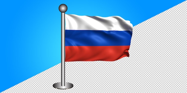 3d russia flag icon - badge png - transparent background