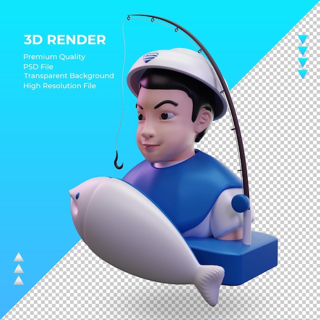 3d Rybak Flaga Grecji Renderujący Prawy Widok