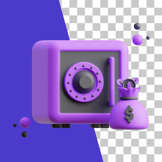 PSD 3d safe box icon