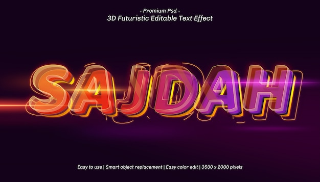 3D Sajdah Editable Text Effect