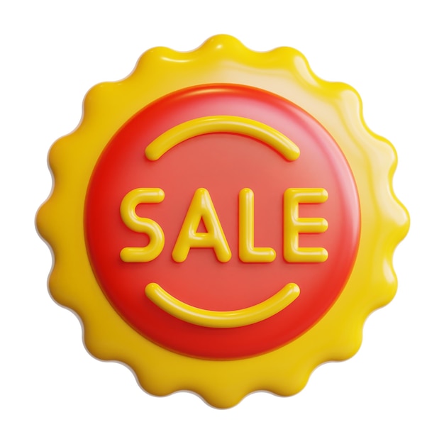 PSD 3d sale badge sales concept high quality render illustration icon