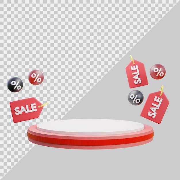 PSD 3d sale and discount with podium