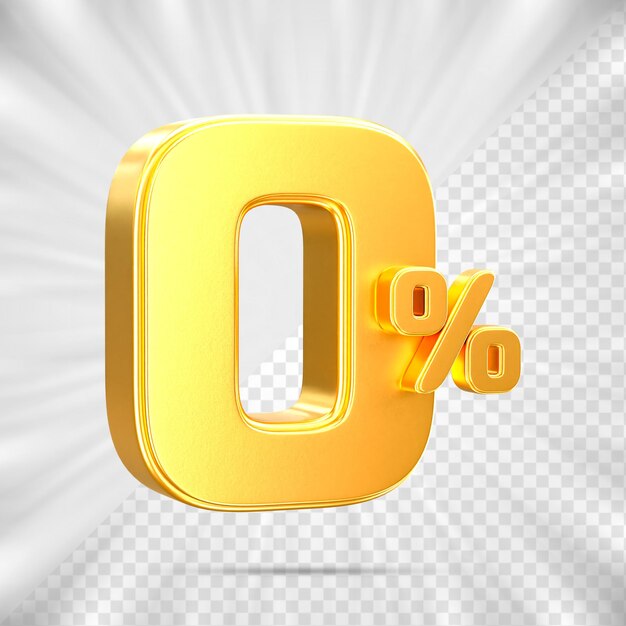 3d sales discount Number 0 percentage prijs tag voor discount sale promotie concept door 3d render
