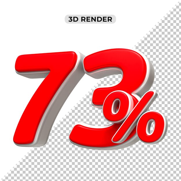 3d sales discount nummer 73 percentage prijs tag voor verkoop promotie concept door 3d render
