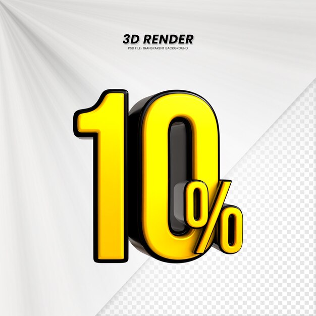 3d sales discount price tag 3d rendering for composition 10 percent number concept