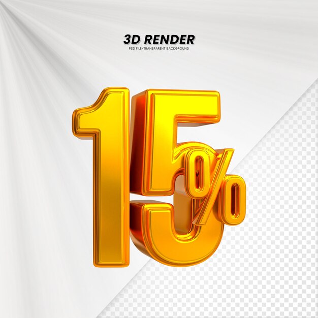 3d sales discount price tag 3d rendering for composition 15 percent number concept