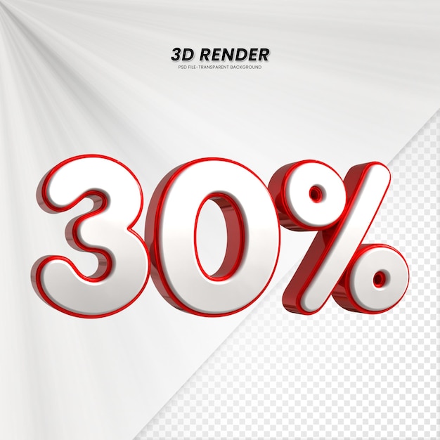 3d sales discount price tag 3d rendering for composition 30 percent number concept