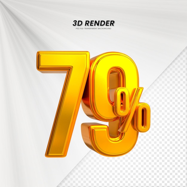 PSD 3d sales discount price tag 3d rendering for composition 79 percent number concept