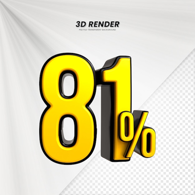 3d sales discount price tag 3d rendering for composition 81 percent number concept