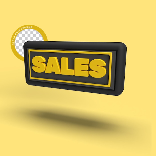 3d sales label. isolated asset.