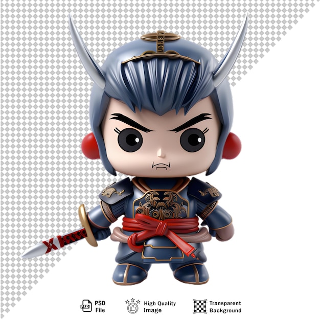 PSD 3d samurai warrior isolated on transparent background