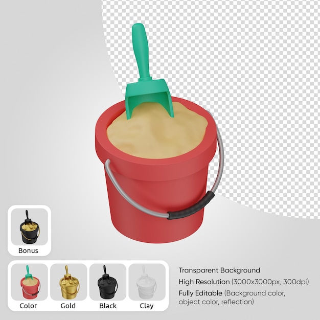 3d sand bucket