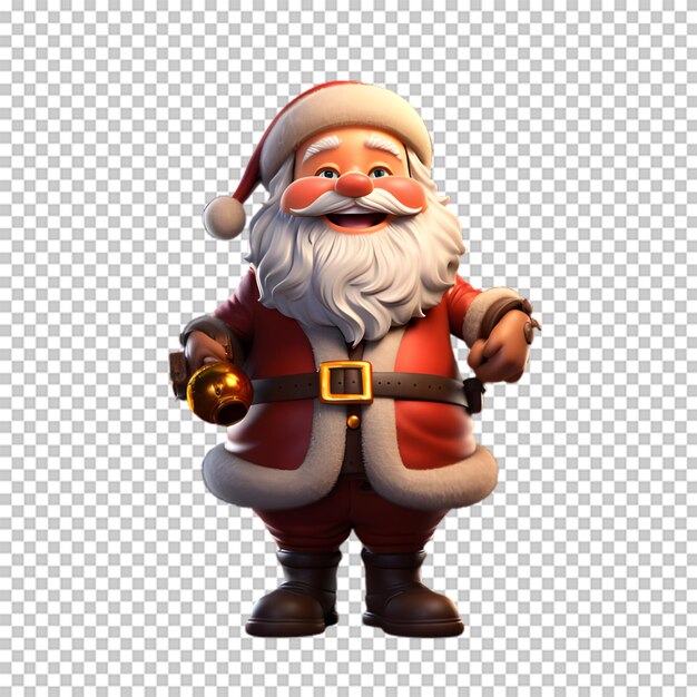 PSD 3d santa claus character isolated on transparent background