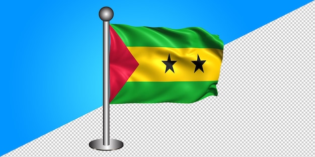 3d sao tomé en principe vlagpictogram - badge png - transparante achtergrond