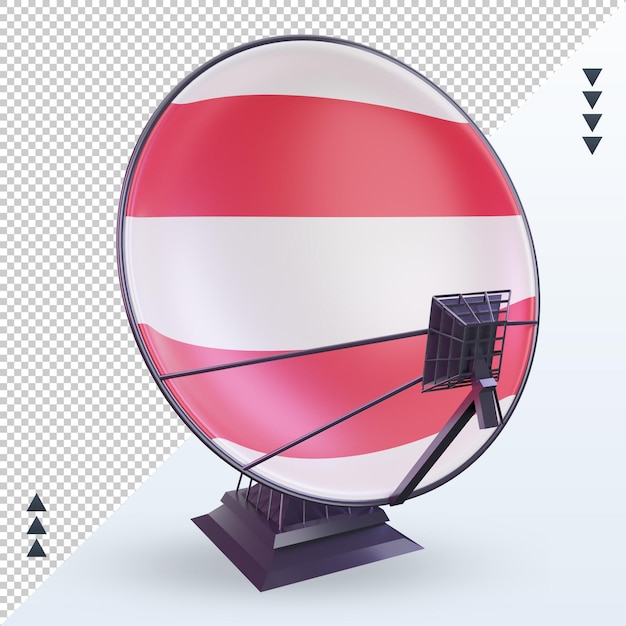 3d Satelita Flaga Austrii Renderujący Widok Z Przodu