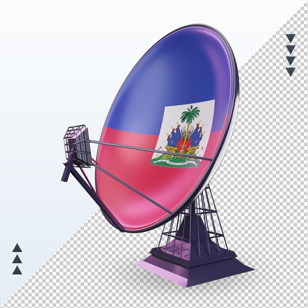 PSD 3d-satelliet haïti vlag rendering juiste weergave