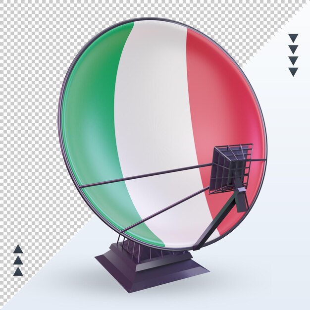 3d-satelliet italië vlag rendering vooraanzicht