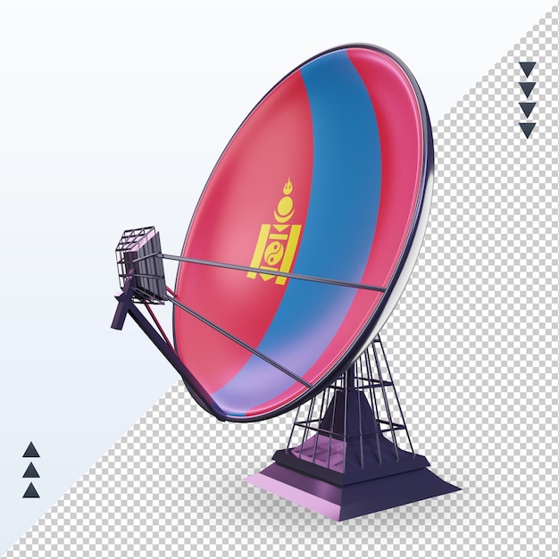 PSD 3d-satelliet mongolië vlag rendering juiste weergave