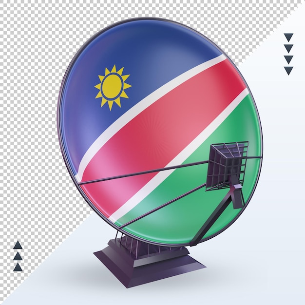 PSD 3d-satelliet namibië vlag rendering vooraanzicht