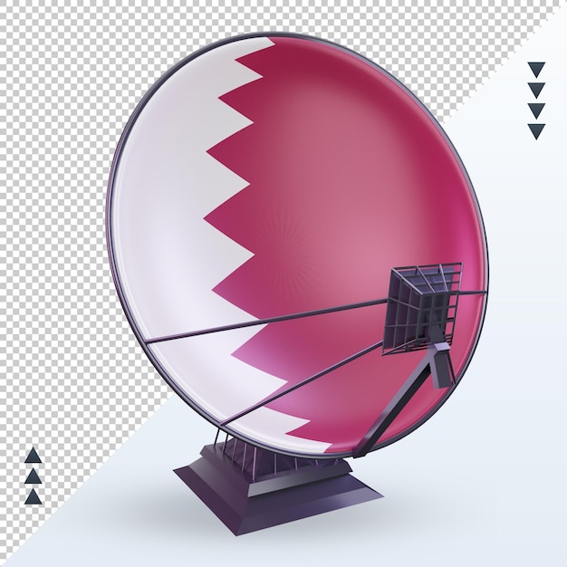 3d-satelliet qatar vlag rendering vooraanzicht