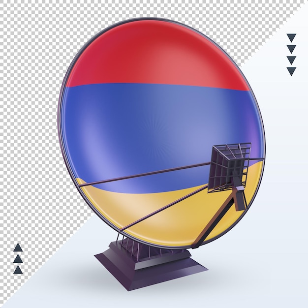 3d satellite armenia flag rendering front view