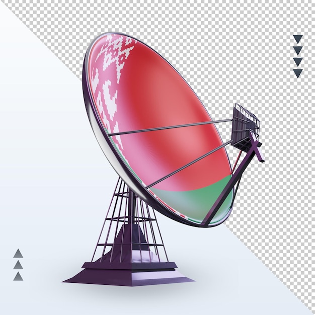 PSD 左側面図をレンダリングする3d衛星ベラルーシの旗
