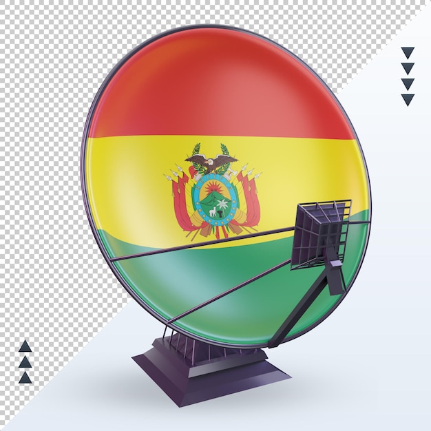 3d satellite bolivia flag rendering front view