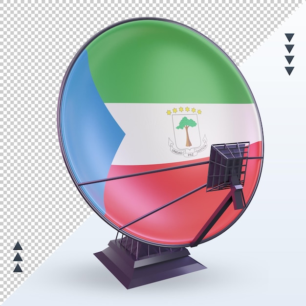 PSD 3d satellite equatorial guinea flag rendering front view