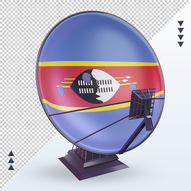 PSD 3d satellite eswatini flag rendering front view