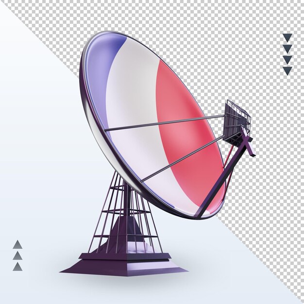 3d satellite france flag rendering left view