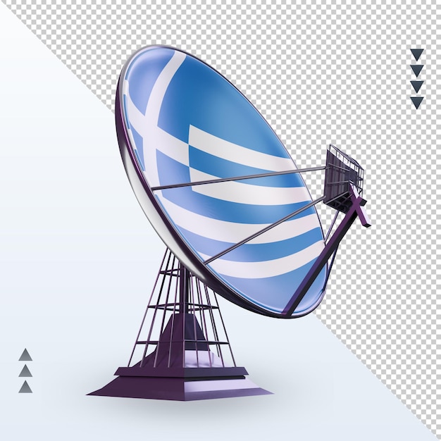 PSD 3d satellite greece flag rendering left view