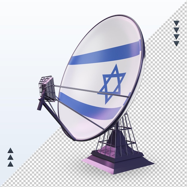 3d satellite Israel flag rendering right view