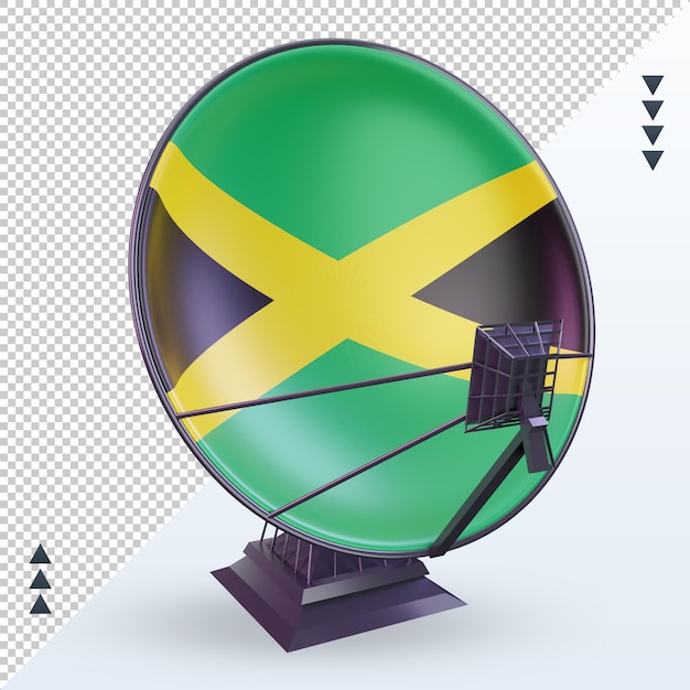 3d satellite jamaica flag rendering front view