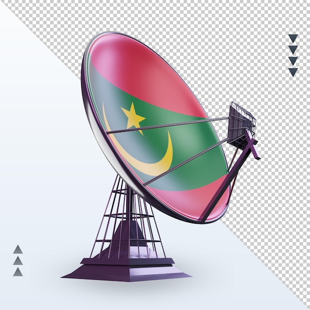 3d satellite mauritania flag rendering left view